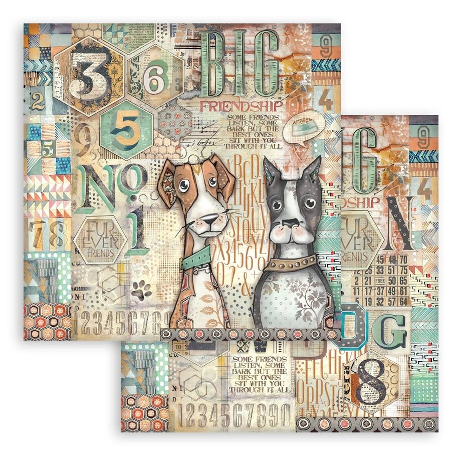 Stamperia Furry Friends 8x8 Inch Paper Pack (SBBS132)
