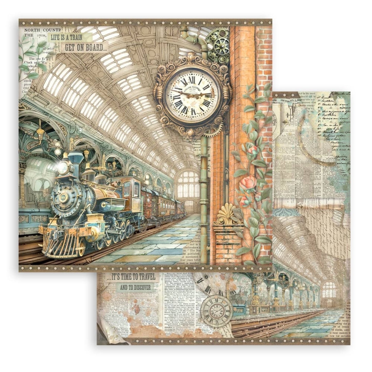 Stamperia Gardens of Time 8x8 Inch Paper Pack by Antonis Tzanidakis (SBBS141)