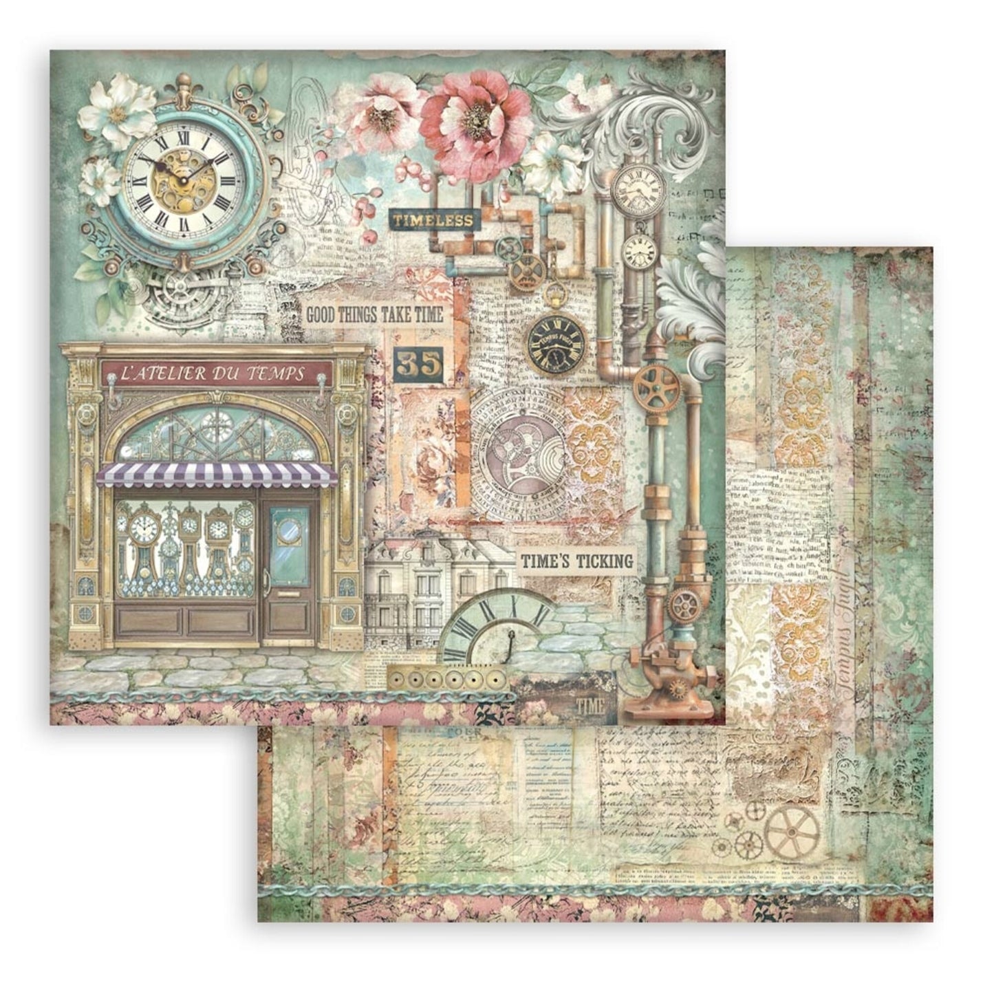 Stamperia Gardens of Time 8x8 Inch Paper Pack by Antonis Tzanidakis (SBBS141)