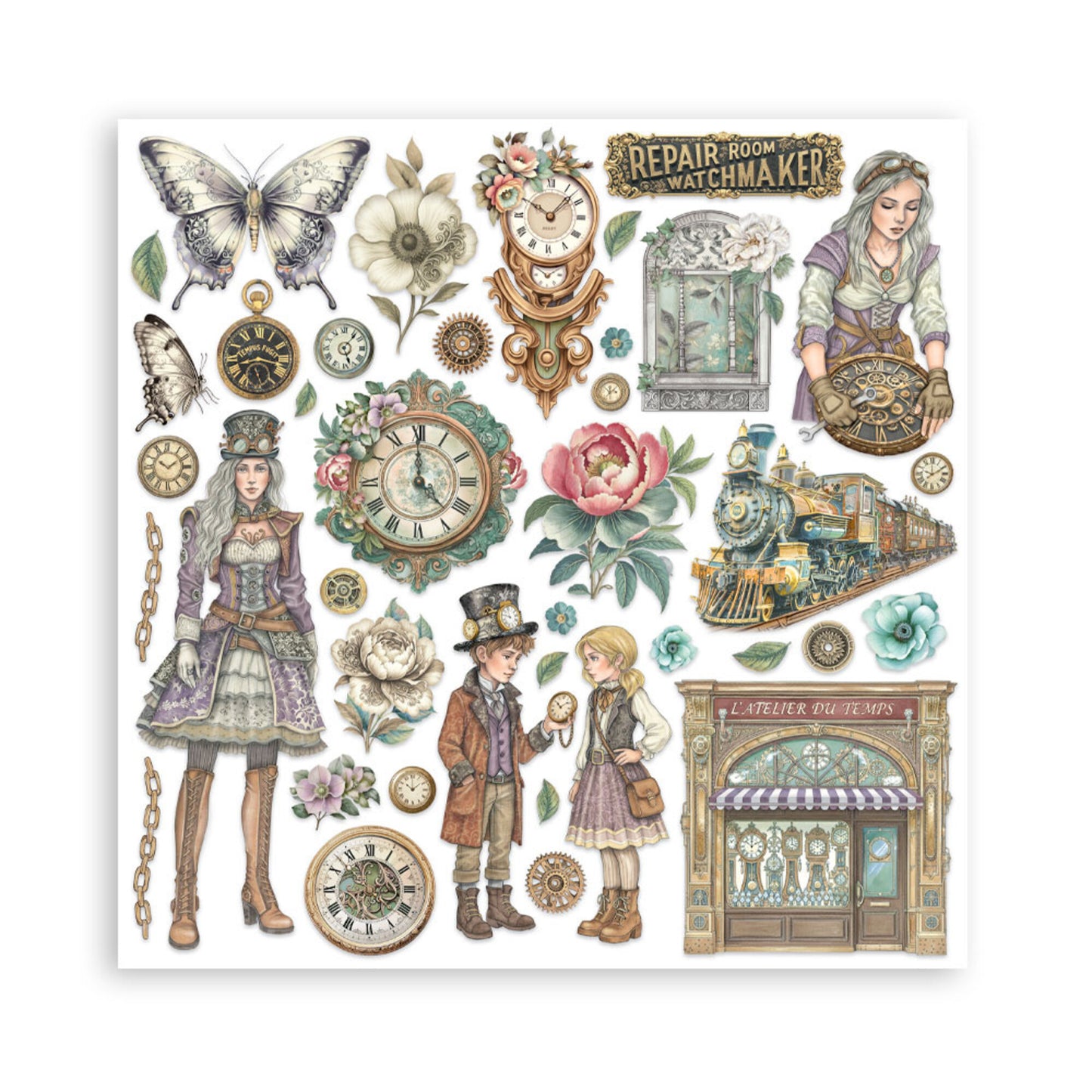 Stamperia Gardens of Time 8x8 Inch Paper Pack by Antonis Tzanidakis (SBBS141)