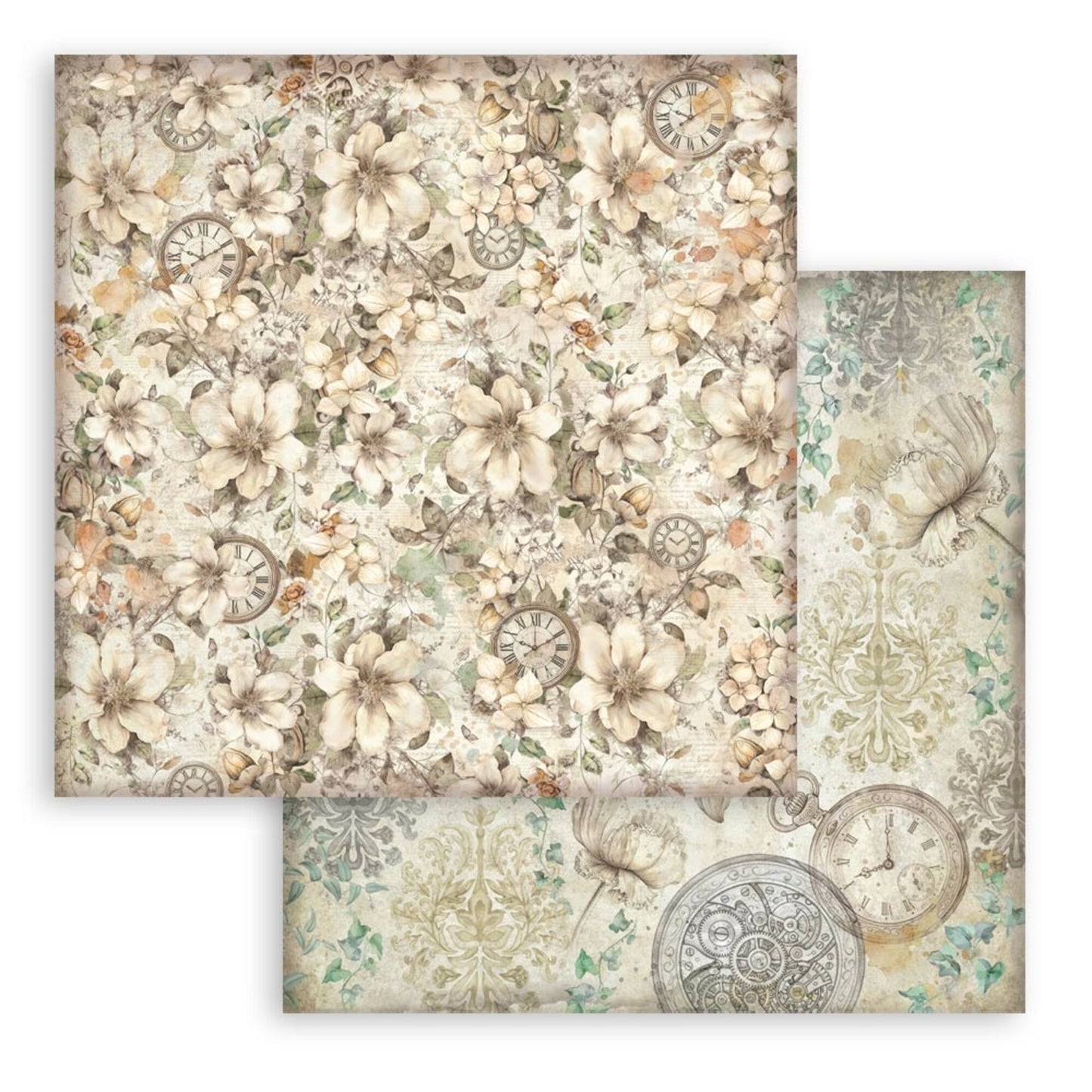 Stamperia Gardens of Time 8x8 Inch Paper Pack Maxi Background Selection by Antonis Tzanidakis (SBBS142)