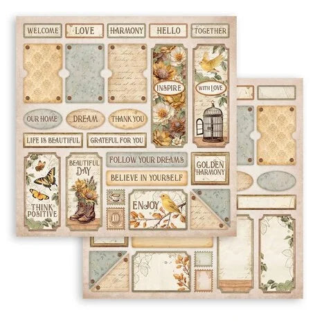 Stamperia Golden Harmony 8x8 Inch Paper Pack (SBBS114)