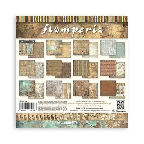 Stamperia Land of Pharaohs Backgrounds 8x8 Inch Paper Pack (SBBS106)