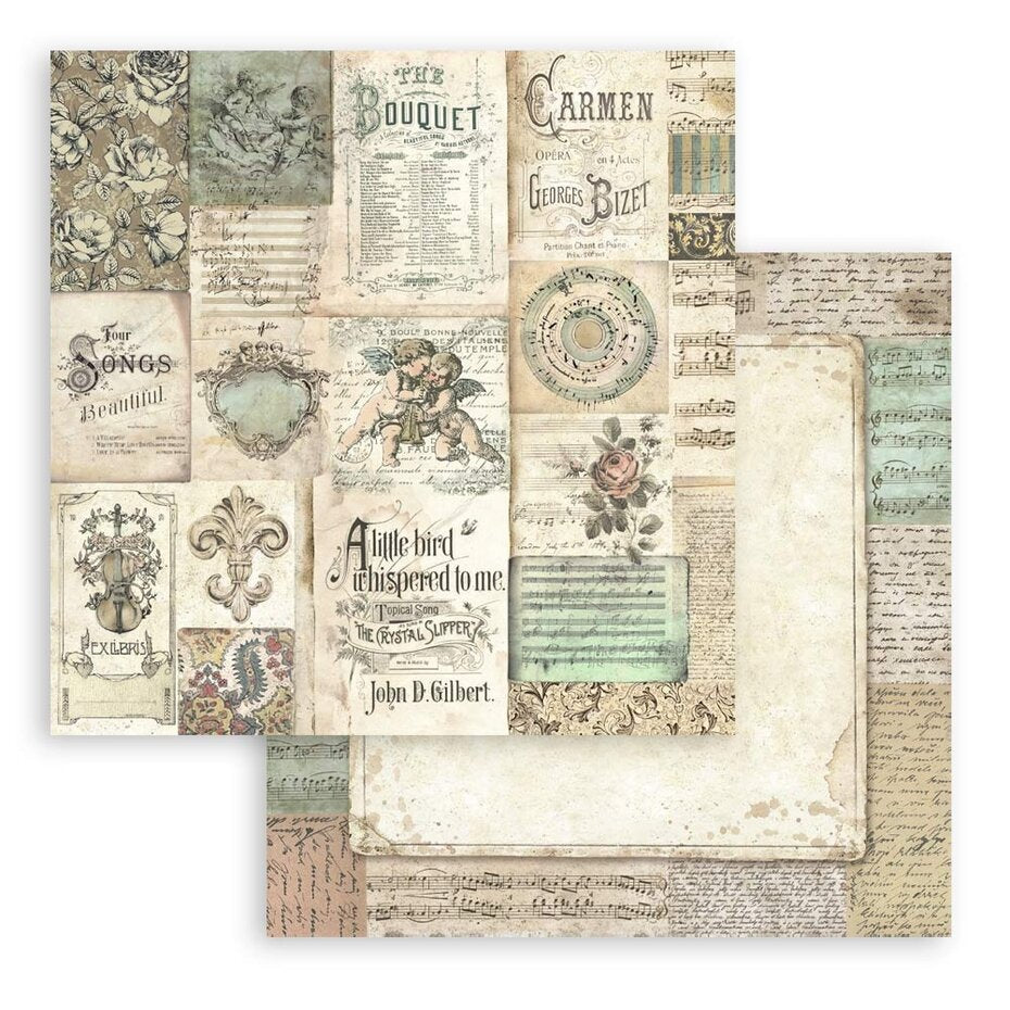Stamperia Music 8x8 Inch Paper Pack (SBBS118)