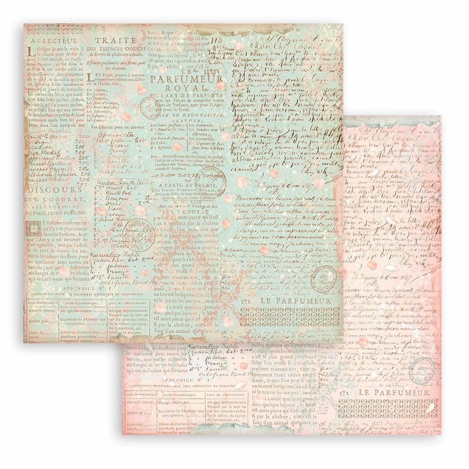 Stamperia Rose Parfum Backgrounds 8x8 Inch Paper Pack (SBBS74)