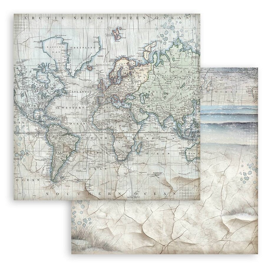 Stamperia Silent Sea 8x8 Inch Paper Pack Backgrounds Selection (SBBS126)
