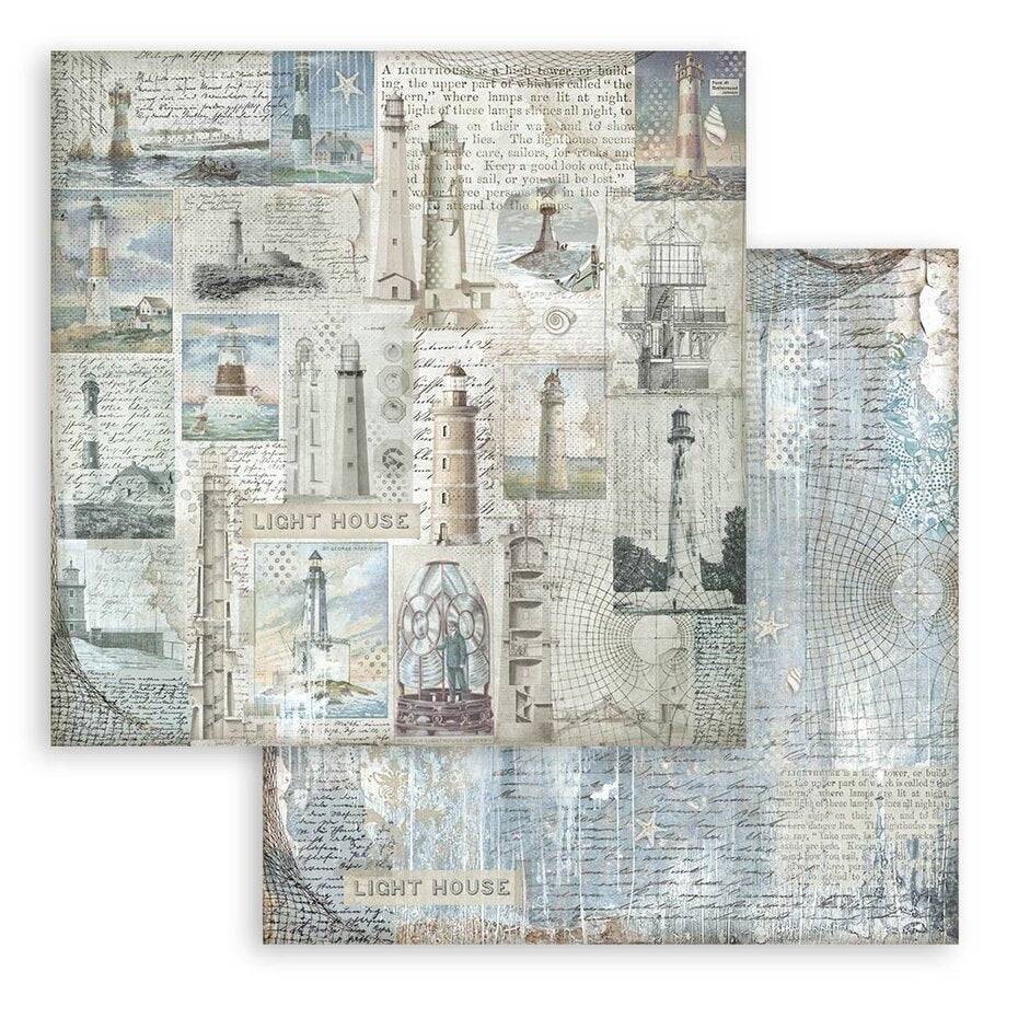 Stamperia Silent Sea 8x8 Inch Paper Pack Backgrounds Selection (SBBS126)