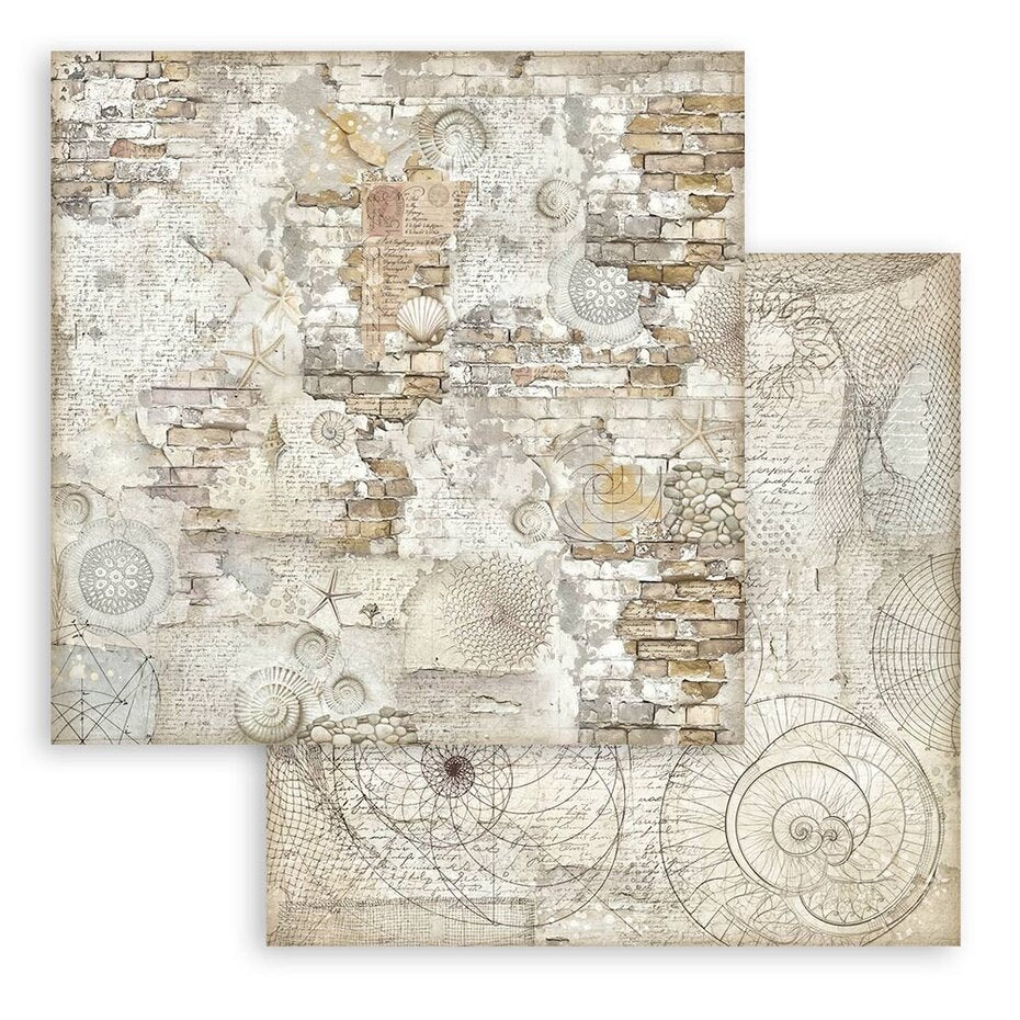 Stamperia Silent Sea 8x8 Inch Paper Pack Backgrounds Selection (SBBS126)