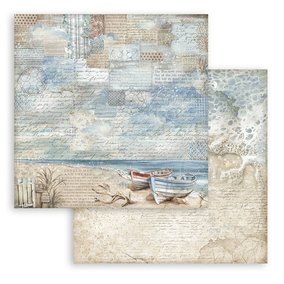 Stamperia Silent Sea 8x8 Inch Paper Pack Backgrounds Selection (SBBS126)