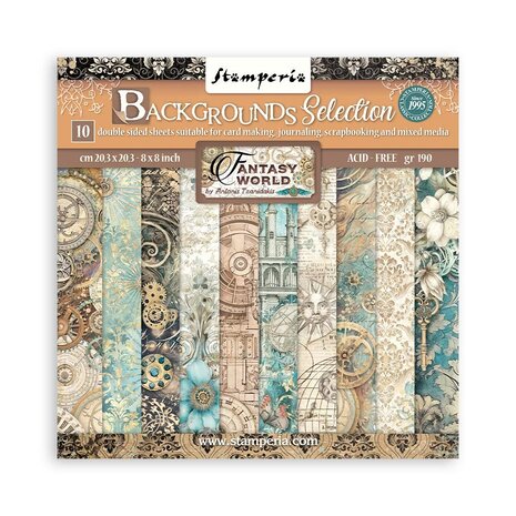 Stamperia Sir Vagabond in Fantasy World Backgrounds 8x8 Inch Paper Pack (SBBS99)