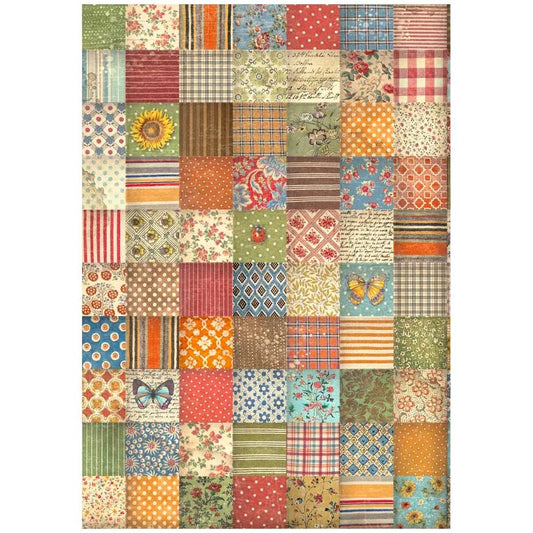 Stamperia Sunflower Art A4 Rice Paper Patchwork (DFSA4772)