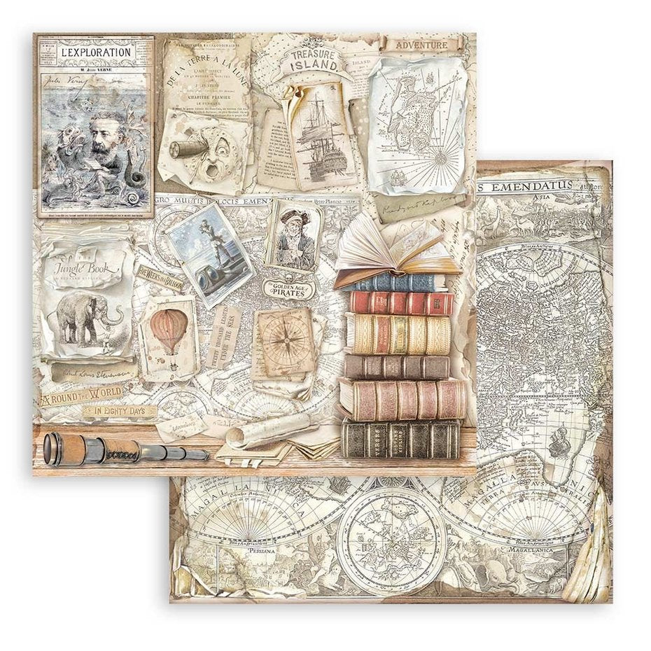 Stamperia Vintage Library 8x8 Inch Paper Pack (SBBS80)
