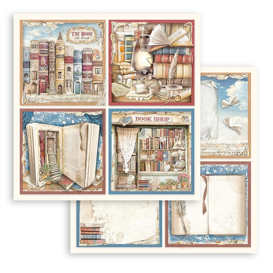 Stamperia Vintage Library 8x8 Inch Paper Pack (SBBS80)