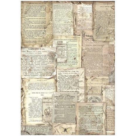 Stamperia Rice Paper A4 Vintage Library Book Pages (DFSA4758)