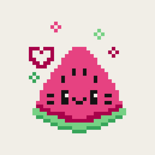 Cute Watermelon cross stitch pattern - Free Downloadable PDF