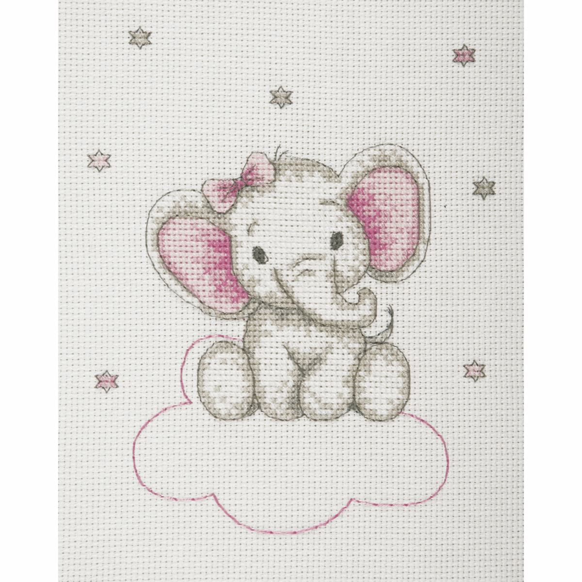 Girl Elephant  Baby Set -  Anchor Counted Cross Stitch Kit AK33