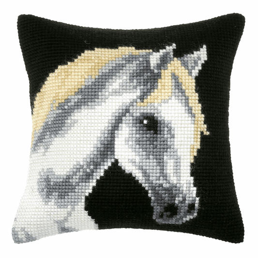 Grey Horse - Orchidea Cushion Cross Stitch Kit ORC.9157