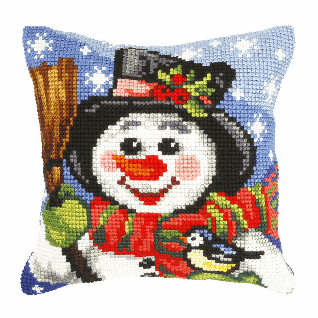 Snowman- Orchidea Cushion Cross Stitch Kit ORC.9311