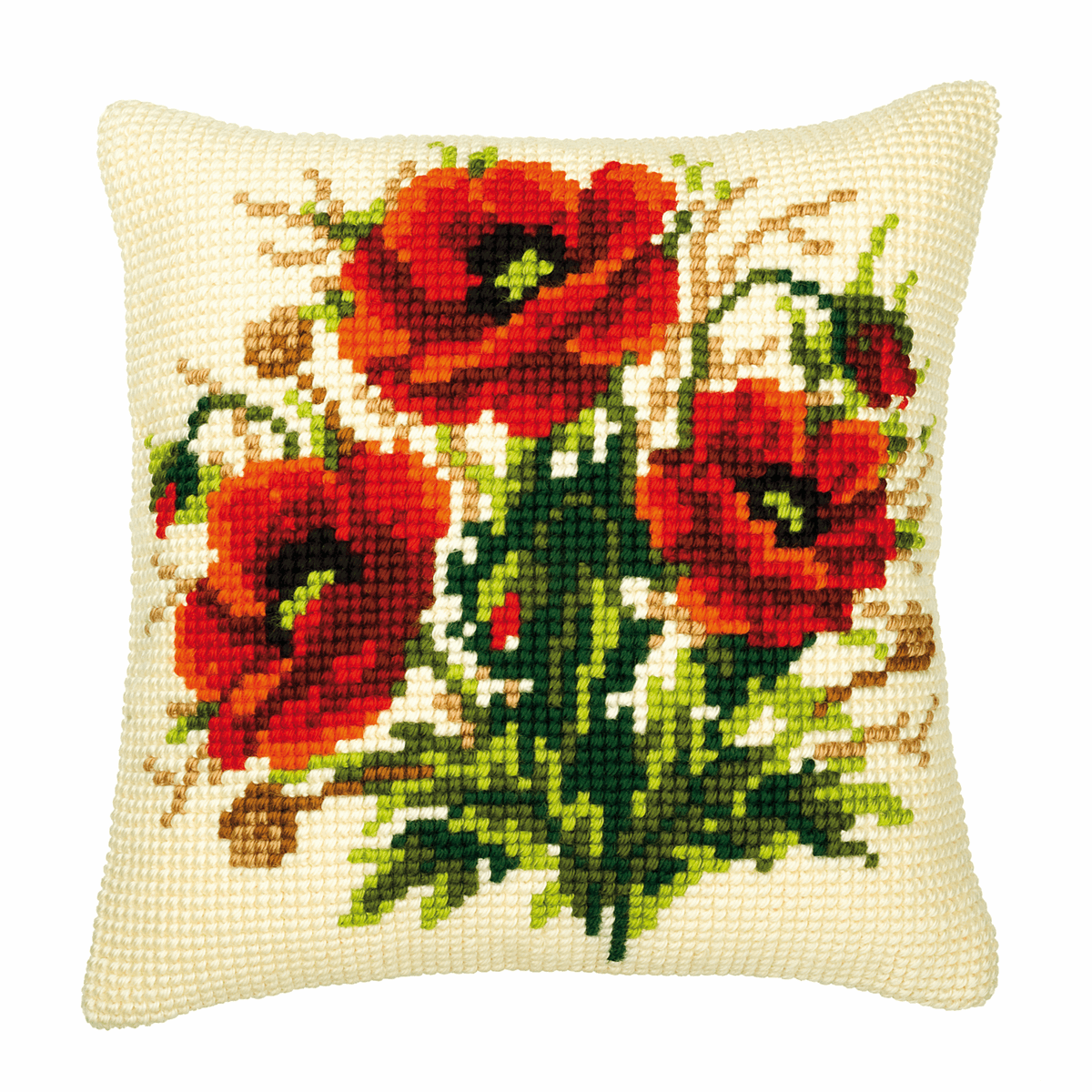 Poppies Cushion - Vervaco Cross Stitch Kit PN-0008523