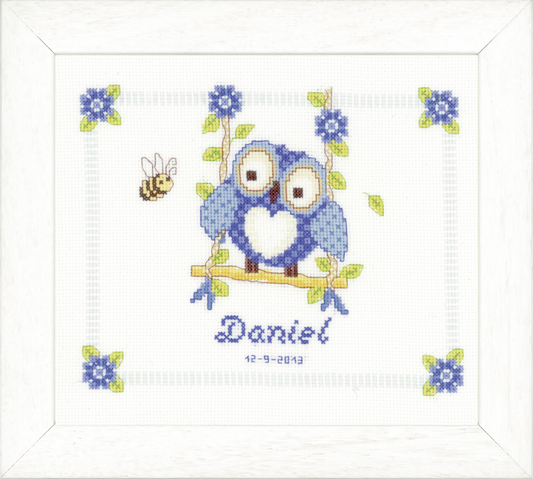Owl Birth Record -  Vervaco Counted Cross Stitch Kit PN-0144317