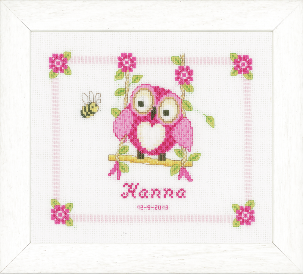 Owl Birth Record -  Vervaco Counted Cross Stitch Kit PN-0144317
