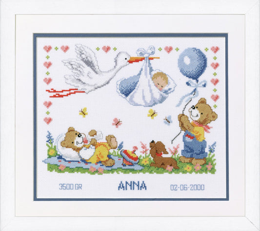 New Arrival Birth Record -  Vervaco Counted Cross Stitch Kit PN-0011996