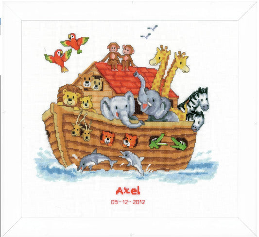Noah's Ark Birth Record -  Vervaco Counted Cross Stitch Kit PN-0143716