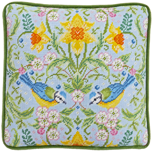 Spring Blue Tits William Morris Tapestry -  Bothy Threads Kit TKTB1