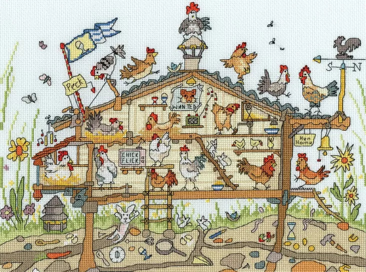 Cut Thru’ Hen Home -Bothy Threads Cross Stitch Kit XCT37