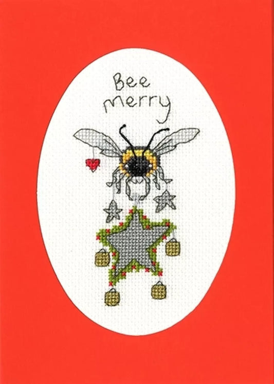 Christmas Card - Bee Merry - Bothy Threads Cross Stitch Kit XMAS45