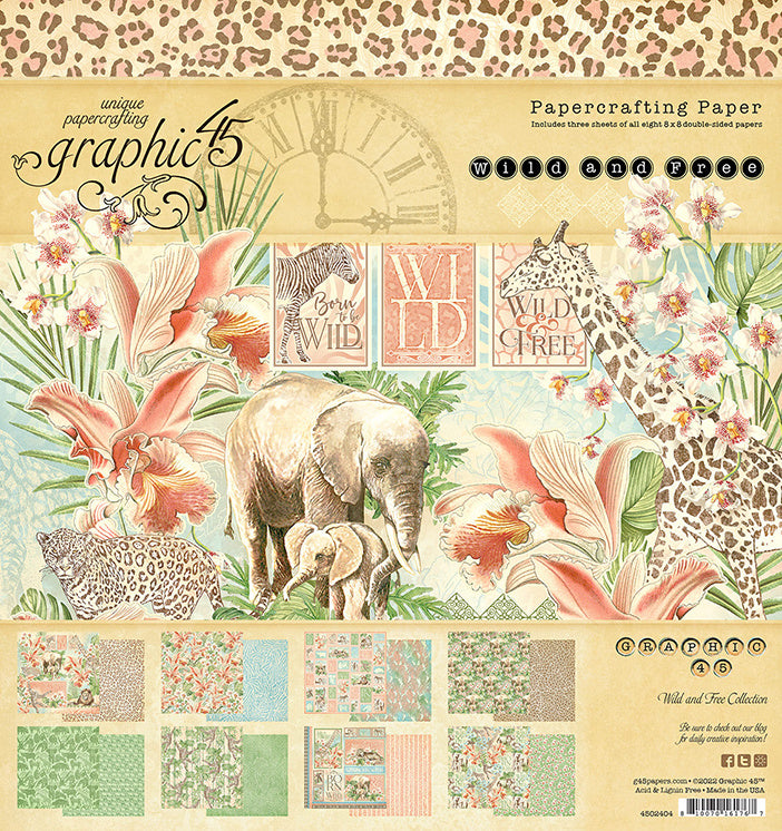 Graphic 45 Wild & Free 8x8 Inch Paper Pad (4502404)