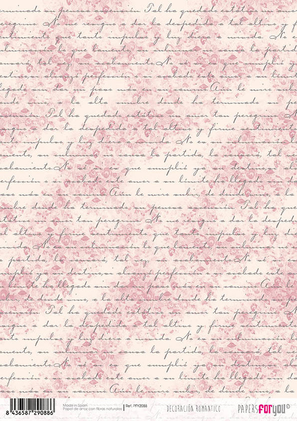 Papers For You Decoracion Romantico A4 Rice Paper (PFY-2088)