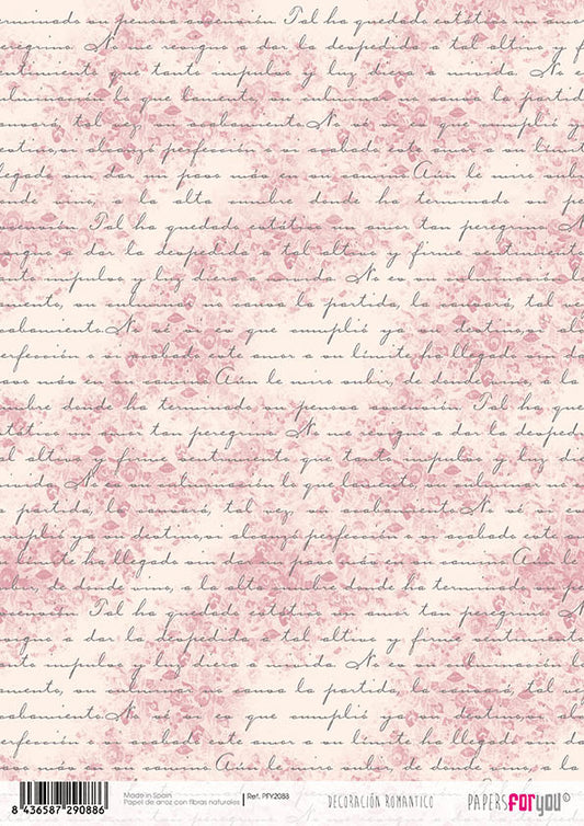 Papers For You Decoracion Romantico A4 Rice Paper (PFY-2088)