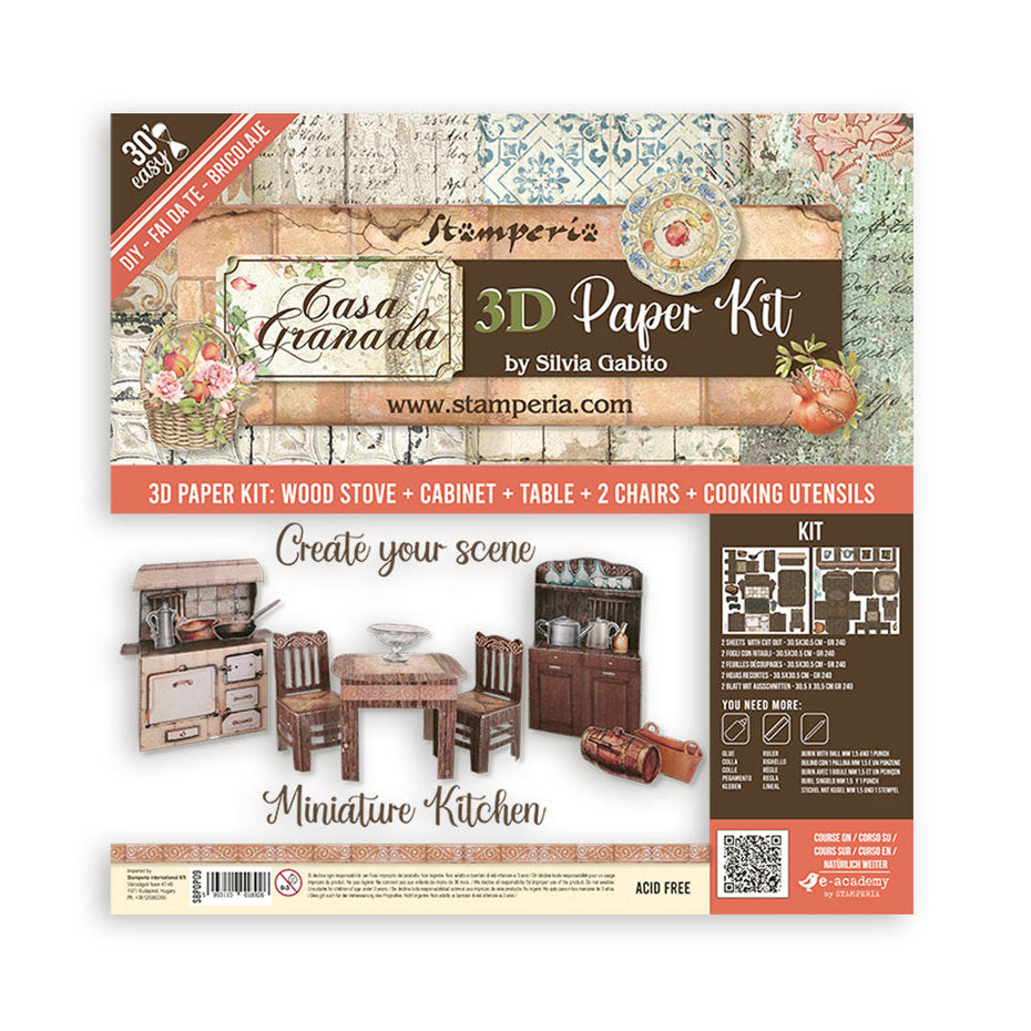 Stamperia 3D Paper Kit 12x12 Inch Casa Granada (SBPOP09)