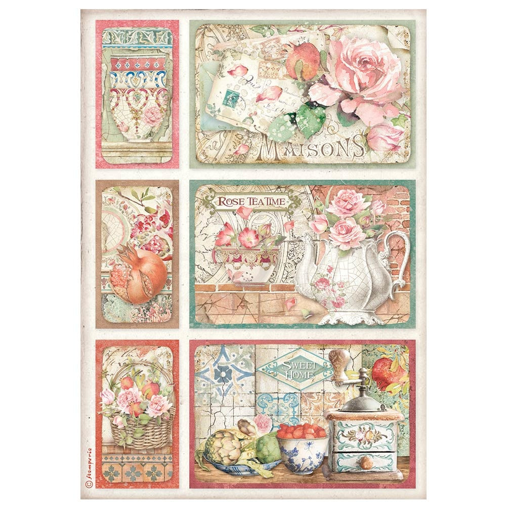 Stamperia A4 Rice Paper Casa Granada Cards (DFSA4653)