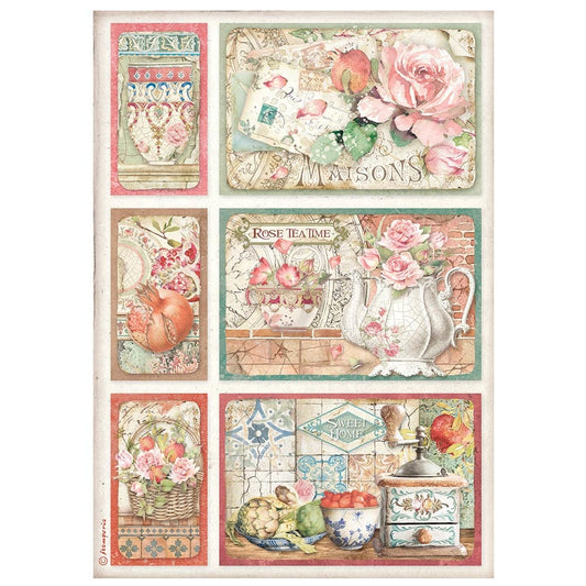Stamperia A4 Rice Paper Casa Granada Cards (DFSA4653)