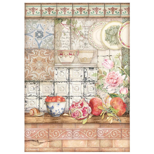 Stamperia A4 Rice Paper Casa Granada Tiles (DFSA4655)