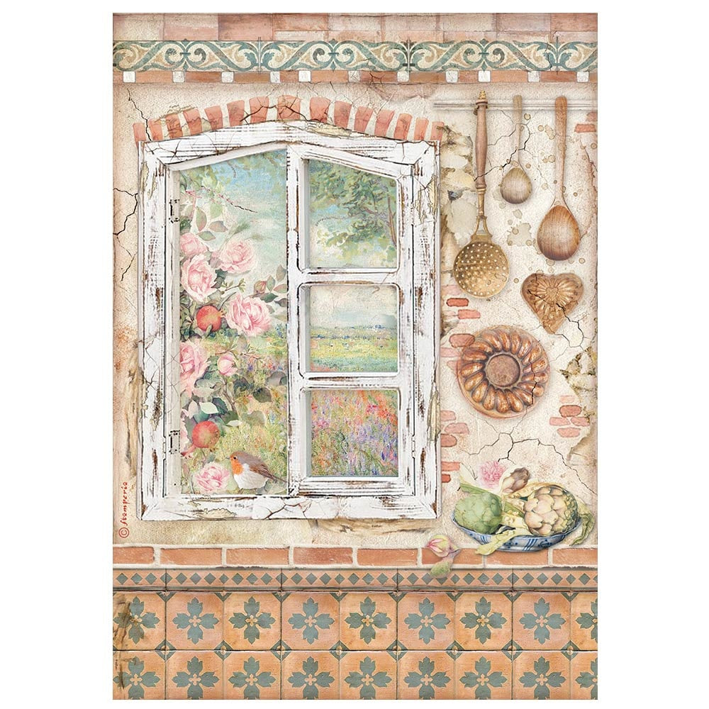 Stamperia A4 Rice Paper Casa Granada Window (DFSA4656)