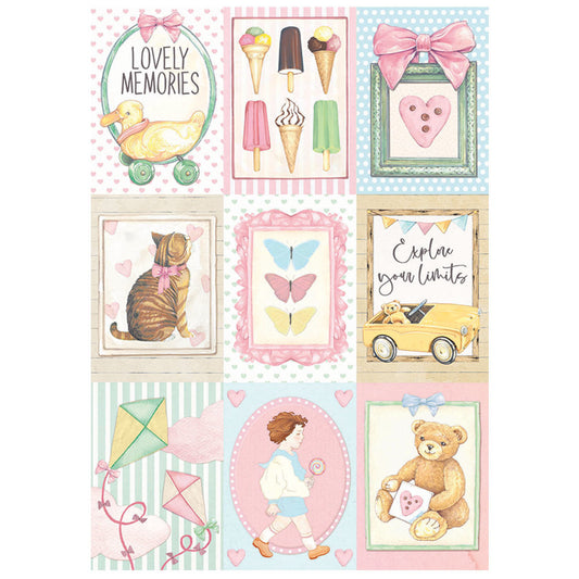 Stamperia A4 Rice Paper Daydream Small Cards (DFSA4680)