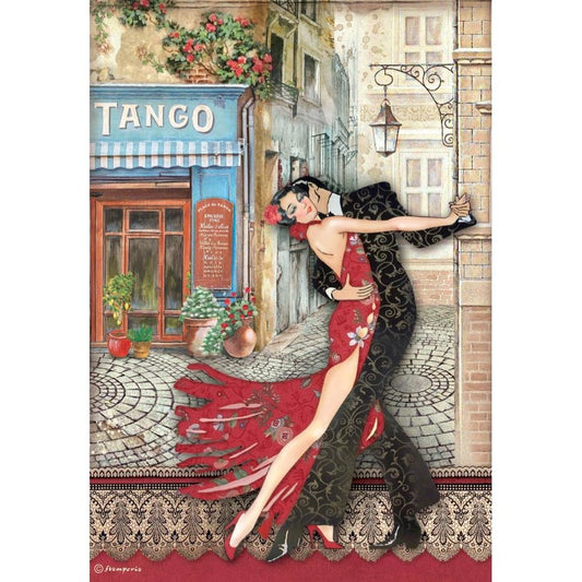 Stamperia Rice Paper A4 Desire Tango (DFSA4717)