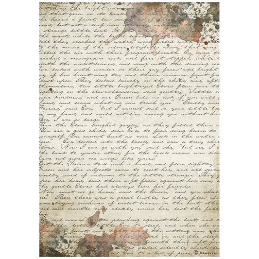 Stamperia Rice Paper A4 Our Way Manuscript (DFSA4712)