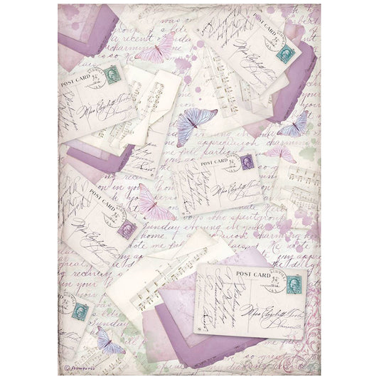Stamperia A4 Rice Paper Provence Letters (DFSA4676)