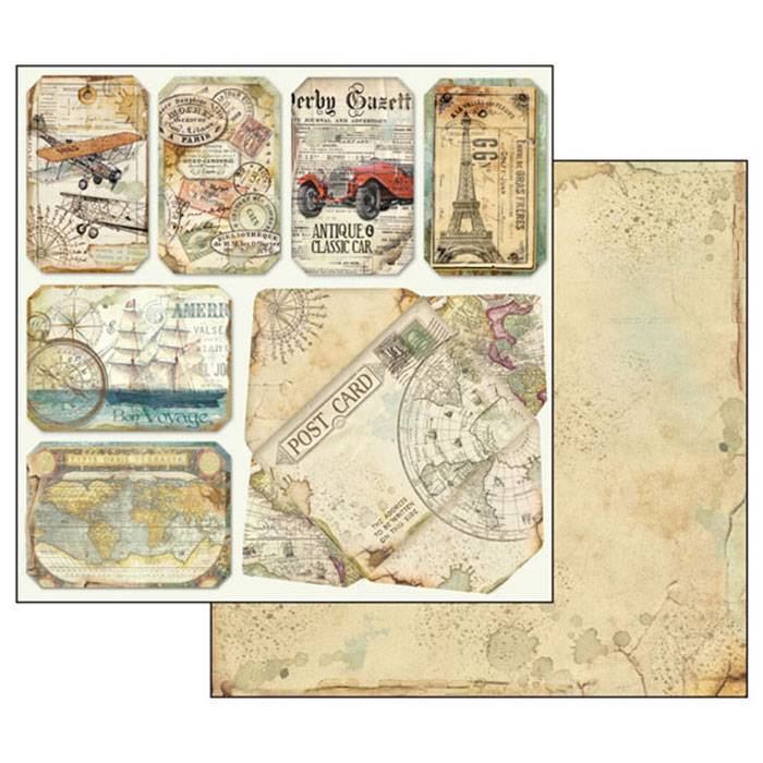 Stamperia Around the World 12x12 Inch Paper Pack SBBL28 for Scrapbooking