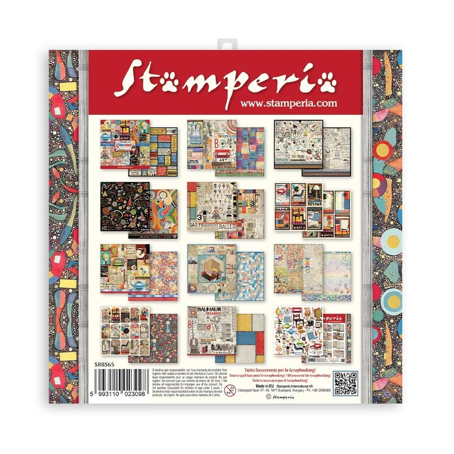 Stamperia Bauhaus 8x8 Inch Paper Pack (SBBS65)