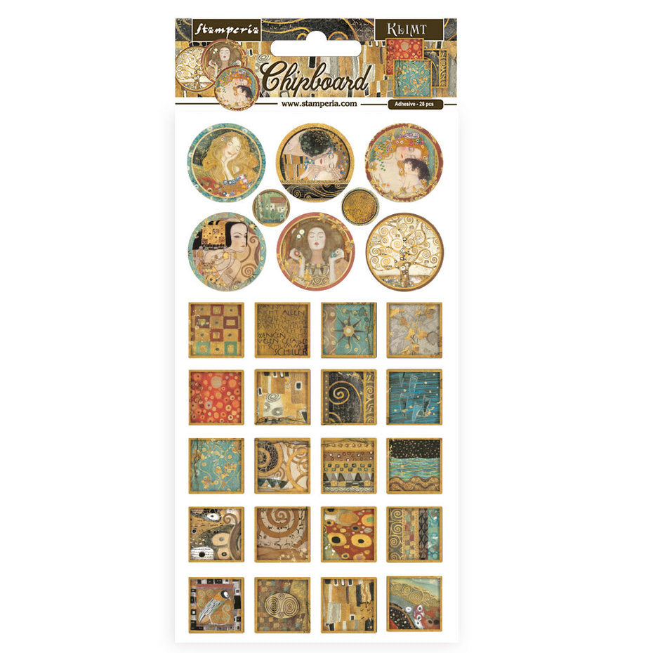 Stamperia Chipboard 15x30cm Klimt Squares and Rounds (DFLCB45)