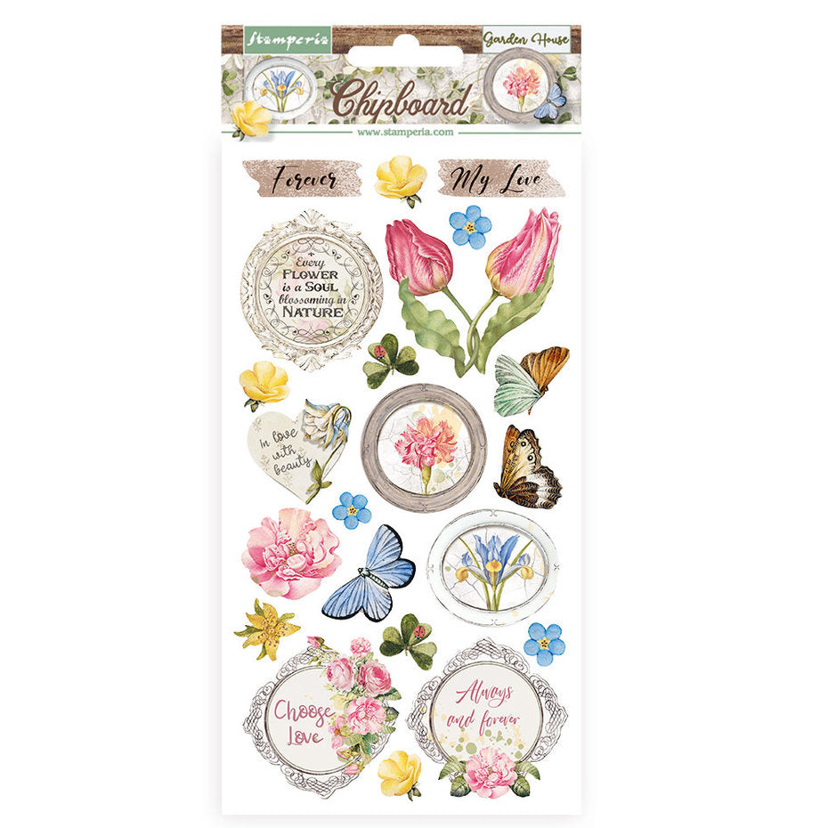 Stamperia Chipboard 15x30cm  Romantic Garden House (DFLCB54)