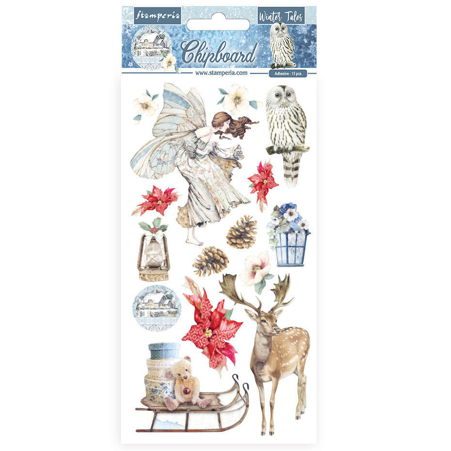 Stamperia Chipboard 15x30cm Winter Tales Christmas Elements (DFLCB33)