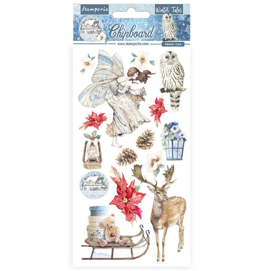 Stamperia Chipboard 15x30cm Winter Tales Christmas Elements (DFLCB33)