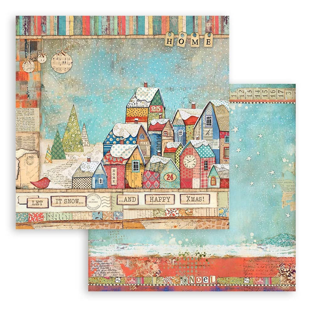 Stamperia Christmas Patchwork 8x8 Inch Paper Pack (SBBS40)
