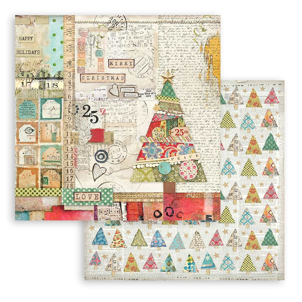 Stamperia Christmas Patchwork 8x8 Inch Paper Pack (SBBS40)